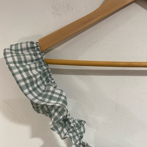 Wayf smocked tank ruffled peplum gingham NWT medium - Picture 5 of 8